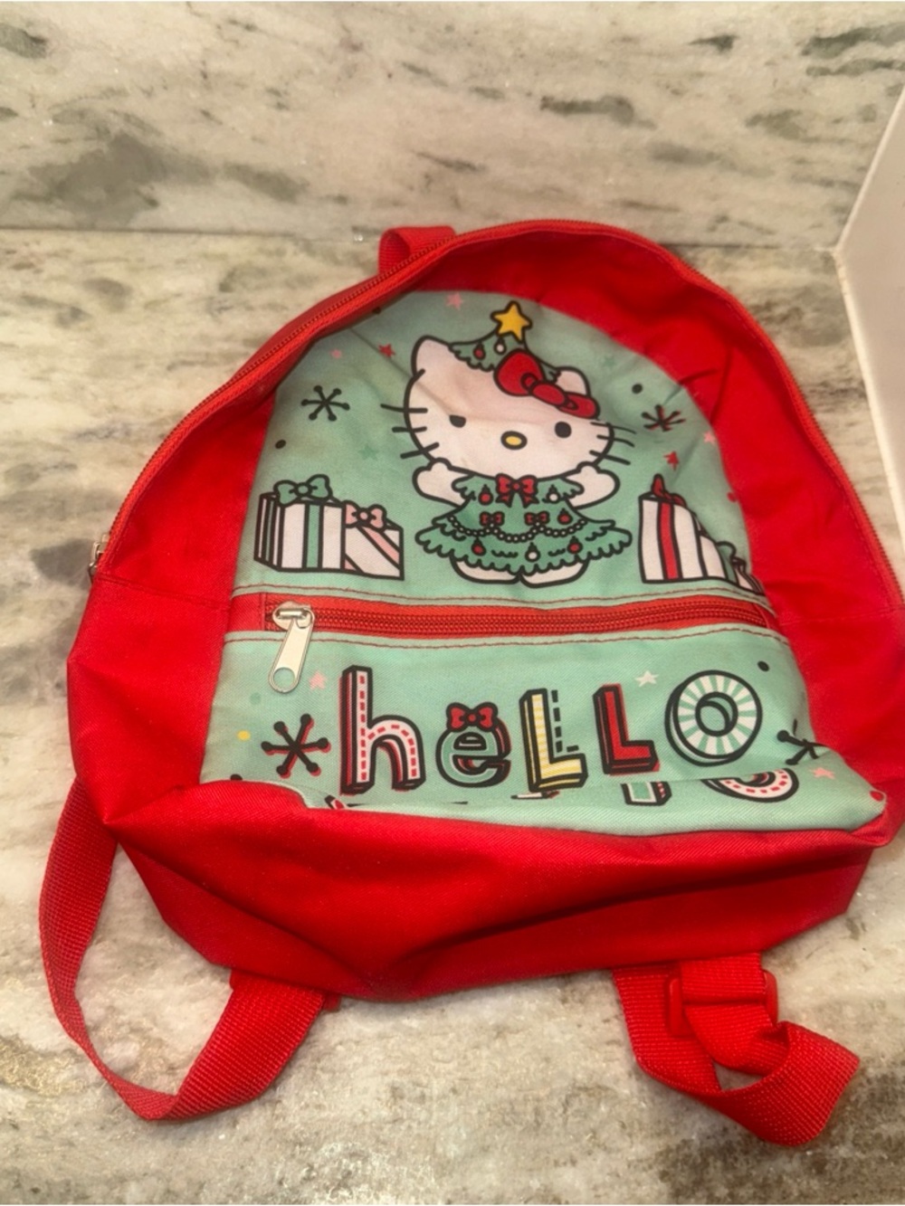 Hello Kitty Red and Mint Green Kids Backpack with Graphic